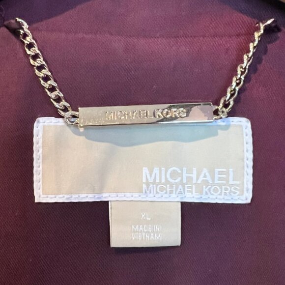 Michael Kors Trench Coat szXL Mid-length Burgundy/Maroon color - Picture 6 of 9